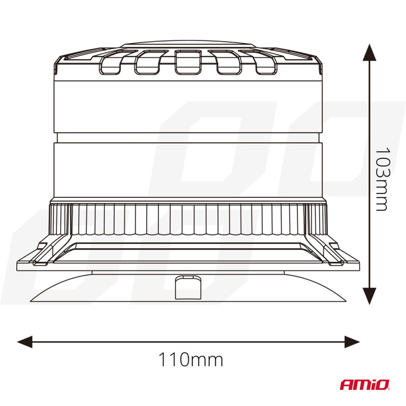 Amio - ΦΑΡΟΣ HEAVY DUTY W29M 12/24V ΠΟΡΤΟΚΑΛΙ 16LED ΜΑΓΝΗΤΙΚΟΣ/ΒΙΔΩΤΟΣ ΜΕ ΦΙΣ ΑΝΑΠΤΗΡΑ Υ103mm Φ110mm - 1 τεμ. (04110/AM)