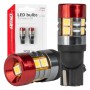Amio - Λαμπάκια LED CAN Bus Αυτοκινήτου & Φορτηγού τύπου T10 W5W με τάση λειτουργίας 12V/24V 9xSMD 3030 με Λευκό Χρώμα Απόχρωσης 5.500k (Σε χρώμα Κόκκινο-Μαύρο) - 2 Τεμ. (04242/AM)