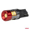 Amio - Λαμπάκια LED CAN Bus Αυτοκινήτου & Φορτηγού τύπου T10 W5W με τάση λειτουργίας 12V/24V 9xSMD 3030 με Λευκό Χρώμα Απόχρωσης 5.500k (Σε χρώμα Κόκκινο-Μαύρο) - 2 Τεμ. (04242/AM)