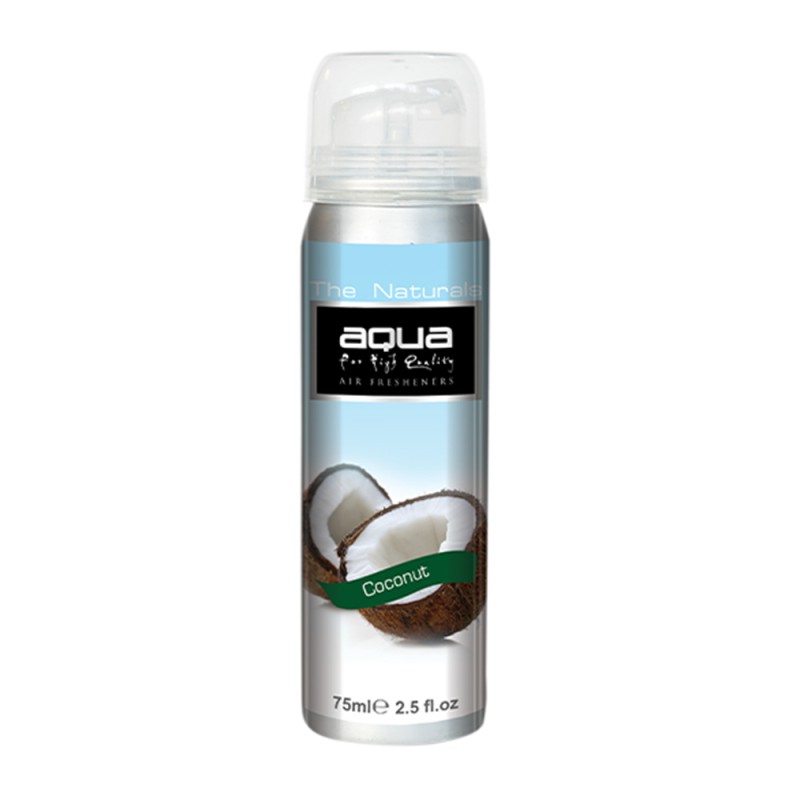 Aqua - ΑΡΩΜΑΤΙΚΟ ΑΥΤΟΚΙΝΗΤΟΥ ΣΕ ΣΠΡΕΙ (SPRAY) ΜΕ ΑΡΩΜΑ ΚΑΡΥΔΑ (COCONUT) FRUITS SERIES 75ml AQUA - 1 TEM. (10-127/AQ)