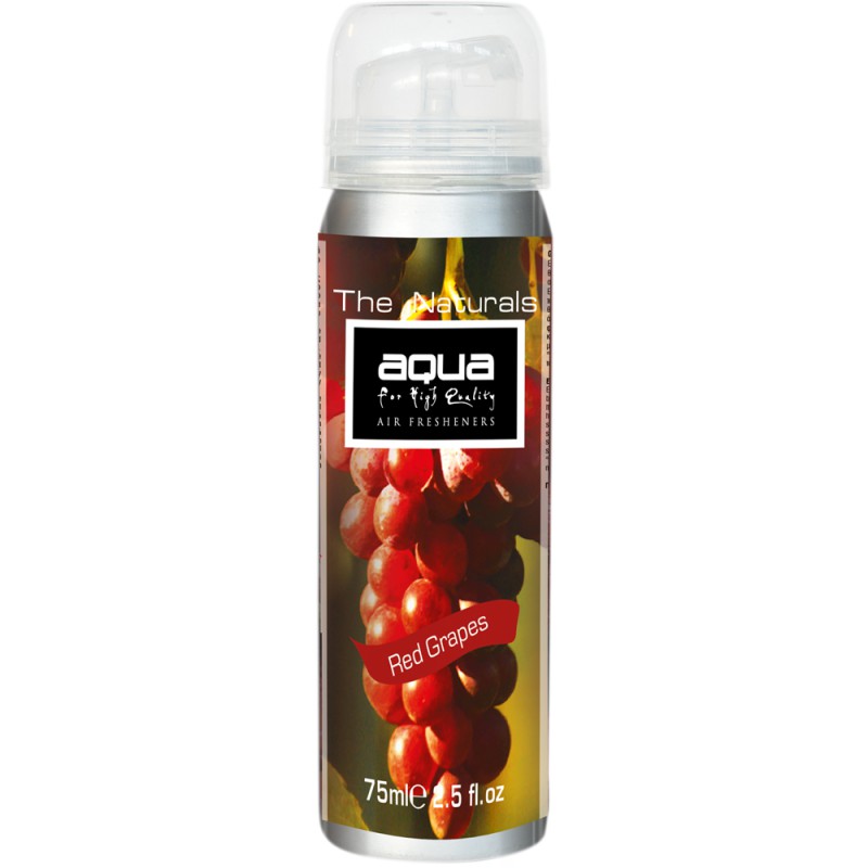 Aqua - ΑΡΩΜΑΤΙΚΟ ΑΥΤΟΚΙΝΗΤΟΥ ΣΕ ΣΠΡΕΙ (SPRAY) ΜΕ ΑΡΩΜΑ ΚΟΚΚΙΝΟ ΣΤΑΦΥΛΙ (RED GRAPES) FRUITS SERIES 75ml AQUA - 1 TEM. (10-892/AQ)