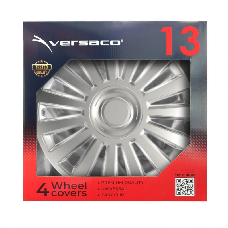 Amio - ΤΑΣΙΑ 13" HUBCAP LUXURY ΑΣΗΜΙ - ΣΕΤ 4 ΤΕΜ. ΣΕ ΚΟΥΤΙ (1037/AM)