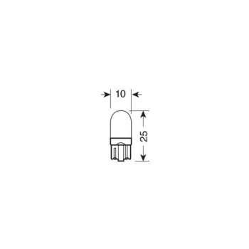 T10 W5W 12V W2,1x9,5d 100lm MEGA-LED 3 ΛΕΥΚΟ ΦΩΣ 10x25mm 2ΤΕΜ.