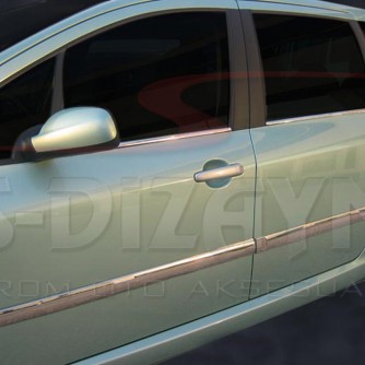 TRIM ΠΑΡΑΘΥΡΩΝ 4ΤΕΜ ΑΝΟΞ.ΑΤΣΑΛΙ ΧΡΩΜΙΟ ΓΙΑ PEUGEOT 307 5D HB/SW 01-08