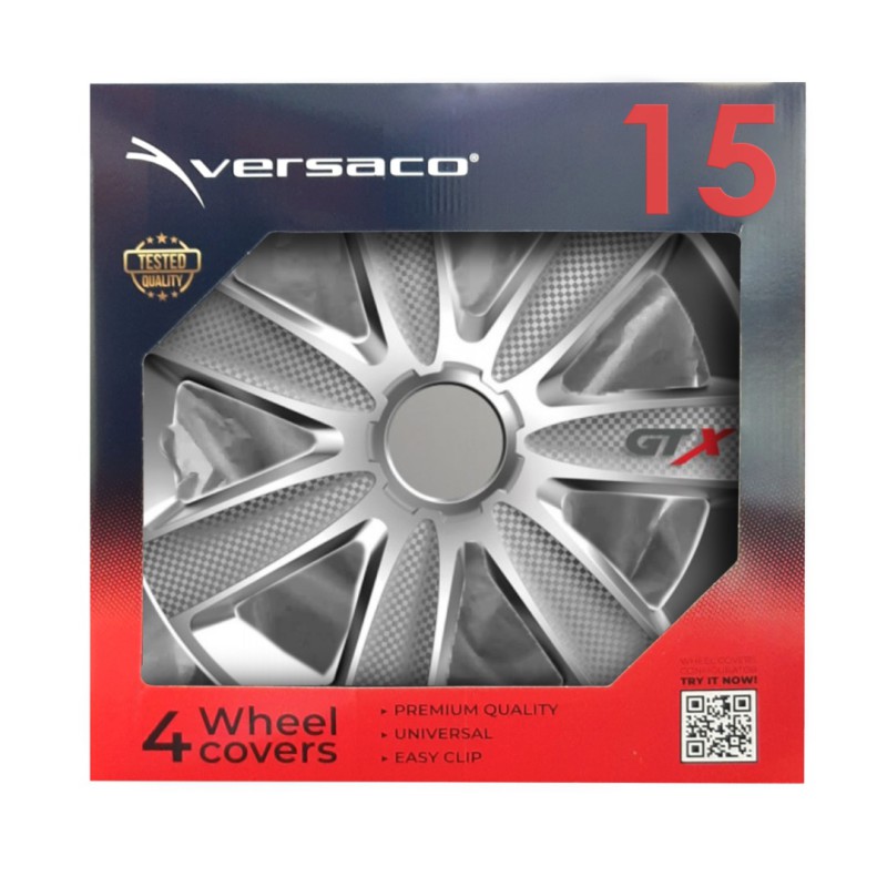 Amio - ΤΑΣΙΑ 15" VERSACO GTX SILVER CARBON -ΣΕΤ 4 ΤΕΜ. ΣΕ ΚΟΥΤΙ (2673/AM)