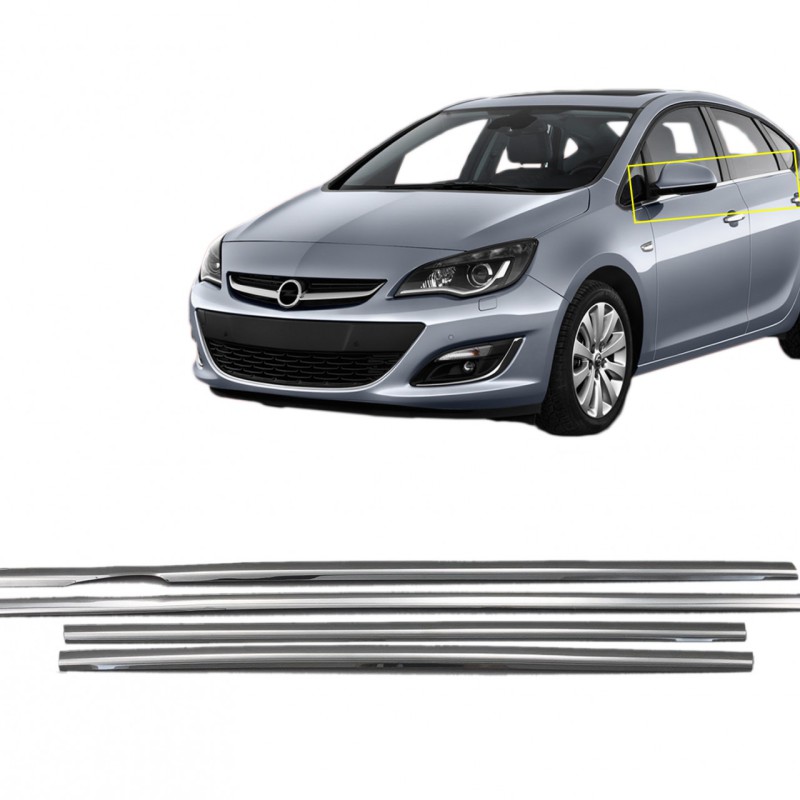TRIM  ΠΑΡΑΘΥΡΩΝ ΑΥΤΟΚΟΛΛΗΤΑ ΧΡΩΜΙΟΥ 4ΤΕΜ. ΓΙΑ OPEL ASTRA J 4D 2012+