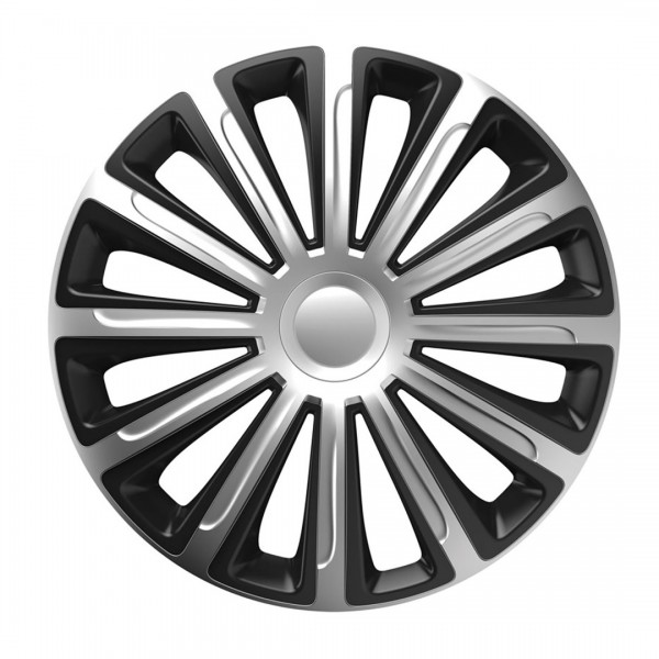 Amio - ΤΑΣΙΑ 15" HUBCAP TREND SILVER BLACK - - ΣΕΤ 4ΤΕΜ ΣΕ KOYTI (6841/AM)