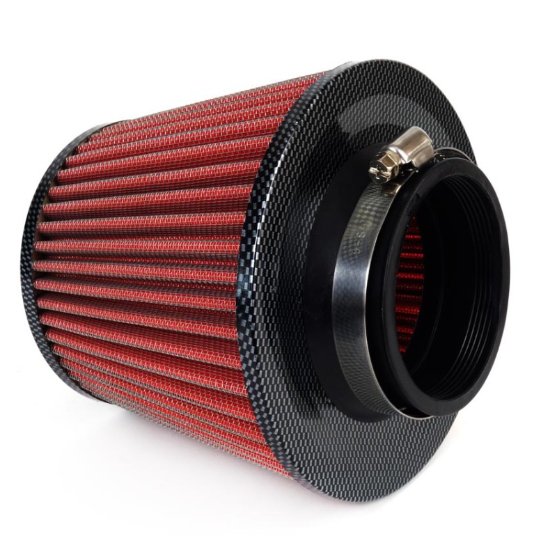 Amio - Φιλτροχοάνη Ελευθέρας AF-CARBON διαμέτρου 55-76mm 160x155x118mm με 3 Αντάπτορες για Βελτίωση Ροής Αέρα και Απόδοσης Κινητήρα - 1 Τεμ. (01713/AM)