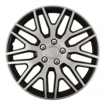 Amio - ΤΑΣΙΑ 15" DAKAR NC ΑΣΗΜΙ/ΜΑΥΡΟ - ΣΕΤ 4ΤΕΜ ΣΕ KOYTI (8507/AM)