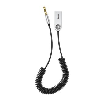 Amio - ΑΝΤΑΠΤΟΡΑΣ AUDIO BLUETOOTH 5.0 ΑΠΟ USB ΣΕ AUX ΜΑΥΡΟ ΣΠΙΡΑΛ - 1 τεμ. (BAS29048/AM)