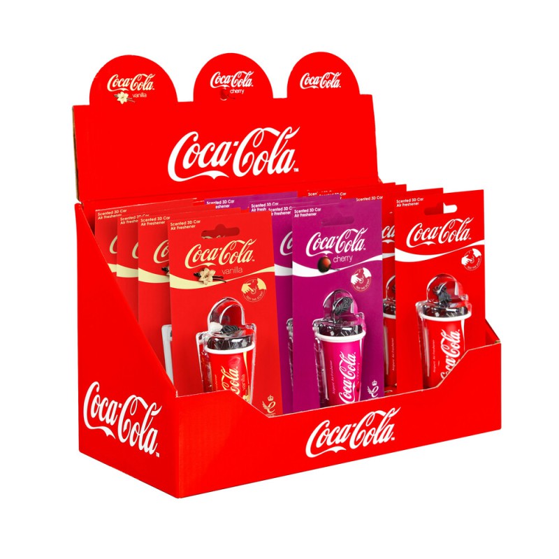 ΑΡΩΜΑΤΙΚΑ ΚΡΕΜΑΣΤΑ 3D CUP  ΣΕ ΣΧΕΔΙΟ ΠΟΤΗΡΙ COCA-COLA ΔΙΑΦΟΡΑ ΑΡΩΜΑΤΑ ΣΕ DISPLAY 12ΤΕΜ.