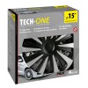 Lampa - Σετ Τάσια Αυτοκινήτου 15’’ Kojin Carbon TECH-ONE από υλικό ABS Ασημί / Μαύρο - 4 TEM (L3147.9)