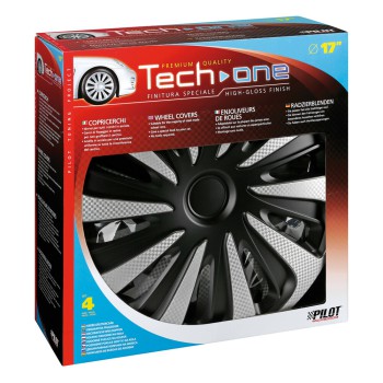 Lampa - Σετ Τάσια Αυτοκινήτου 17’’ Kojin Carbon TECH-ONE από υλικό ABS Ασημί / Μαύρο - 4 TEM (L3148.1)