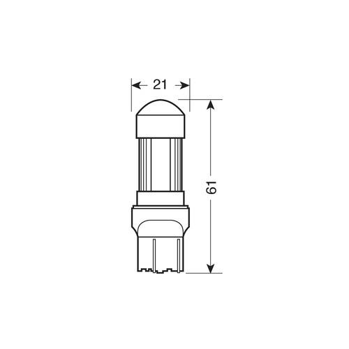 W21/5W 12V MEGA-LED30 6.500Κ W3x16q 350LM ΔΙΑΘΛΑΣΗΣ (ΚΑΡΦΩΤΟ) BLISTER 1ΤΕΜ