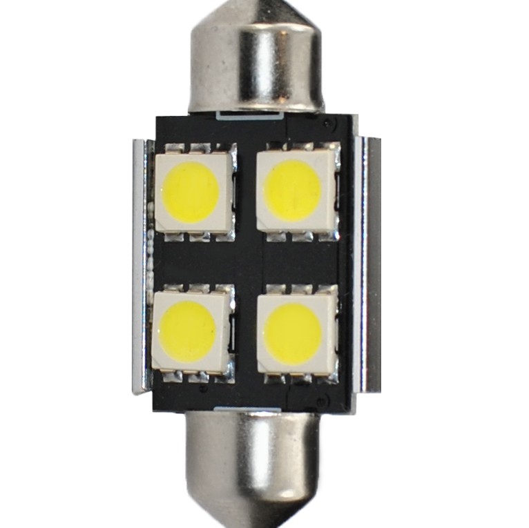 ΛΑΜΠΑΚΙΑ ΠΛΑΦΟΝΙΕΡΑΣ C5W/C10W 12V 0,96W SV8,5 36mm CAN-BUS+RADIATOR LED 4xSMD5050 PREMIUM ΛΕΥΚΟ 1ΤΕΜ