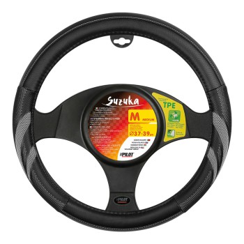 Lampa Κάλυμμα Τιμονιού Αυτοκινήτου Suzuka 37-39εκ.  Άοσμο Ελαστικό Ultra soft Skeentex με αεριζόμενες λαβές Γκρί 1-τεμ. (L3293.3)