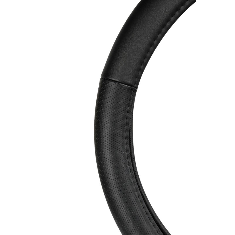 Lampa Κάλυμμα Τιμονιού Αυτοκινήτου Classic Premium 35/37εκ. Άοσμο με διάτρητες λαβές Ultra soft Skeentex Μαύρο με Μαύρη Ραφή 1-τεμ. (L3315.4)