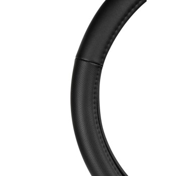 Lampa Κάλυμμα Τιμονιού Αυτοκινήτου Classic Premium 37/39εκ. Άοσμο με διάτρητες λαβές Ultra soft Skeentex Μαύρο με Μαύρη Ραφή 1-τεμ. (L3315.5)