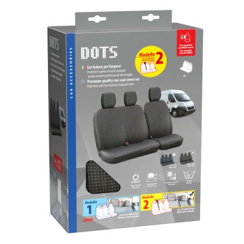 ΚΑΛΥΜΜΑΤΑ ΚΑΘΙΣΜΑΤΩΝ ΦΟΡΤΗΓΟΥ DOTS-2 SET ΜΑΥΡΟ-ΓΚΡΙ