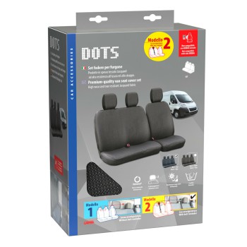 Καλύμματα Καθισμάτων Dots-2, με επανατυλικτήρα ζώνης - Μαύρο / Μπλε