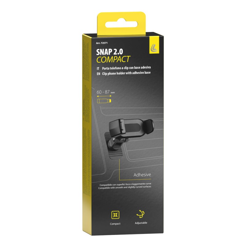 ΒΑΣΗ ΣΤΗΡΙΞΗΣ ΚΙΝΗΤΟΥ SNAP 2.0 COMPACT CLIP PHONE ΑΥΤΟΚΟΛΛΗΤΗ 33x55mm ΓΙΑ ΣΥΣΚΕΥΕΣ 60-87mm LAMPA -  1 ΤΕΜ.