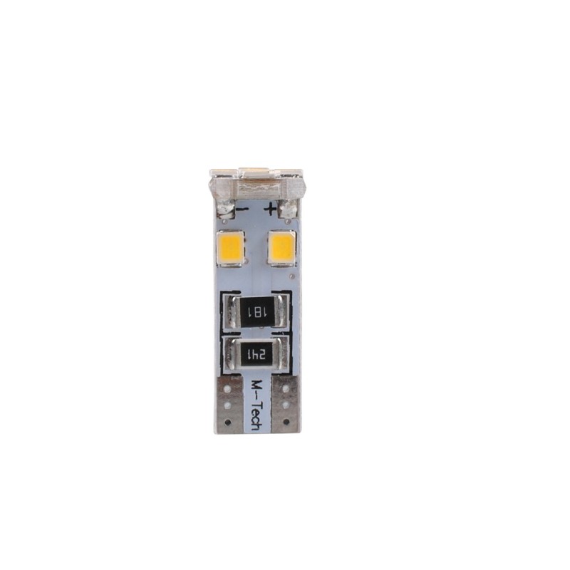 T10 W5W 12V W2,1x9,5d LED 8xSMD3528 ΛΕΥΚΟ (ΚΑΡΦΩΤΟ CAN-BUS) BLISTER 2ΤΕΜ. M-TECH