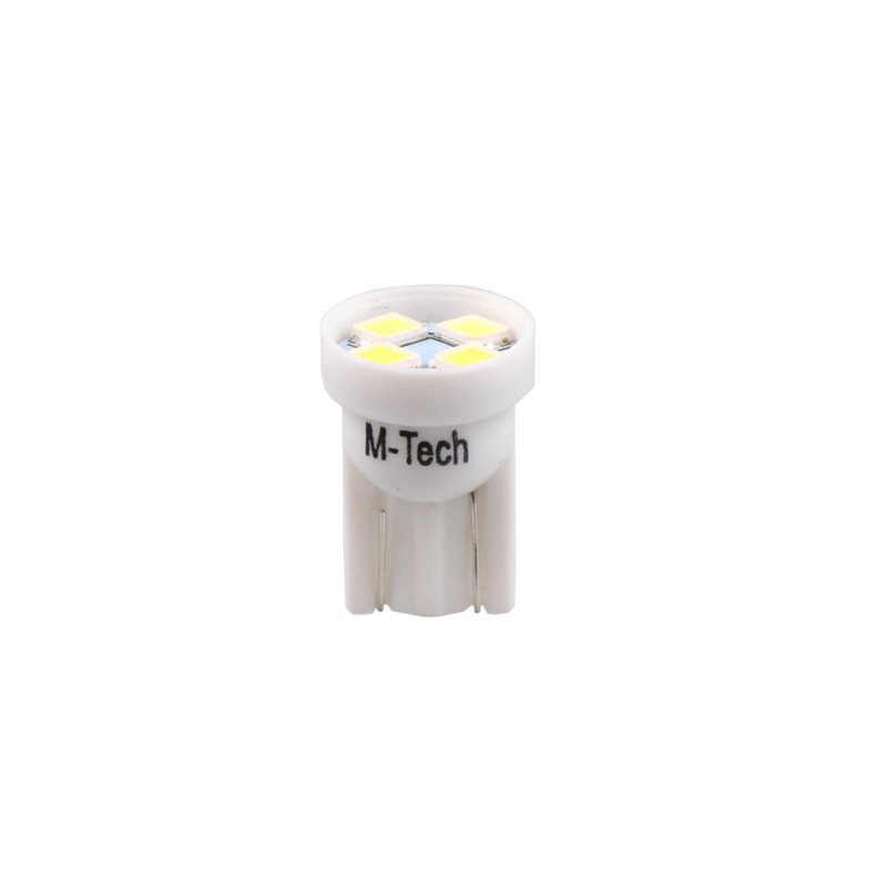 T10 W5W 24V W1,2x9,5d LED 4xSMD3528 ΛΕΥΚΟ ΔΙΑΘΛΑΣΗ (ΚΑΡΦΩΤΟ ΑΚΑΛΥΚΟ) HEAVY DUTY BLISTER 2ΤΕΜ. M-TECH