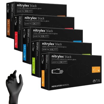 Amio - ΓΑΝΤΙΑ ΝΙΤΡΙΛΙΟΥ MERCATOR NITRYLEX BASIC ΣΕ ΜΑΥΡΟ ΧΡΩΜΑ MEDIUM (M) - 100 Τεμ. (MER13329/AM)