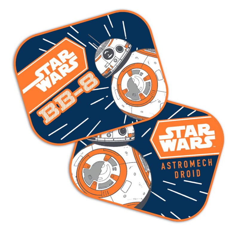 Amio - ΗΛΙΟΠΡΟΣΤΑΣΙΕΣ ΠΛΑΙΝΕΣ STAR WARS BB8 ΜΕ ΒΕΝΤΟΥΖΑ 44x35cm - 2 Τεμ. (S59315/AM)