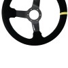 ΤΙΜΟΝΙ ΤΡΙΑΚΤΙΝΟ 320 mm/ΠΑΧΟΣ 104 mm/BΑΘΟΣ 47 mm ΜΑΥΡΟ ΣΟΥΕΤ ΜΕ ΚΙΤΡΙΝΗ ΡΙΓΑ SIMONI RACING - 1 TEM.